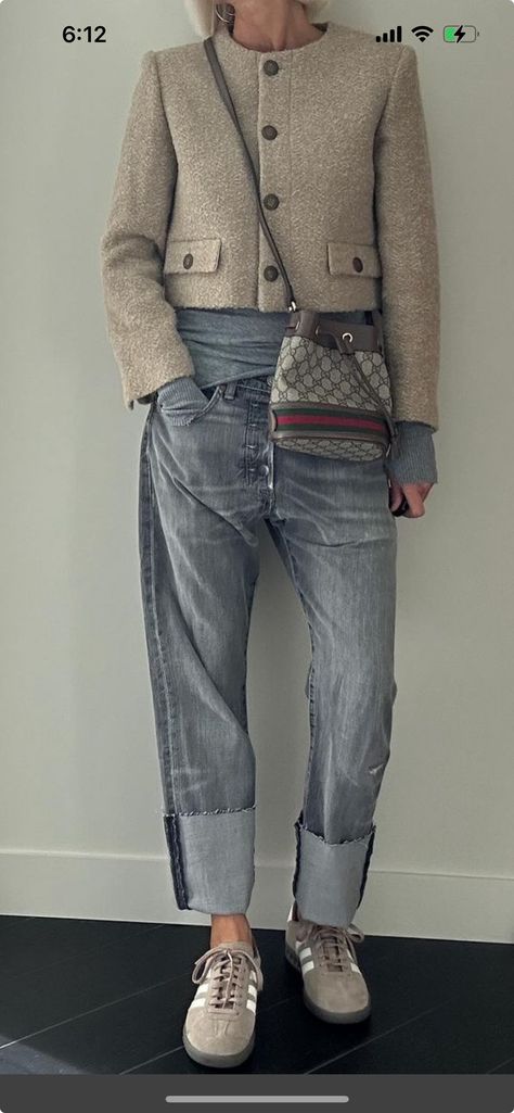 40 And Over Outfits For Women, Turn Up Jeans Outfit, Denim Trends 2024, Autumn Fashion Women Fall Outfits 2024, Women In Construction Outfits, Sweater Shirt Outfit, How To Layer Outfits, Stylish Teacher Outfits, European Style Women