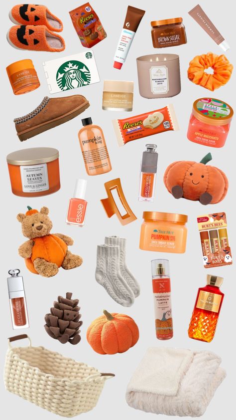 boo basket inspo (fall version) #boobasket #boobasketinspo #fall #fallaesthetic Boo Basket Ideas For Best Friend, Fall Basket Ideas, Cake Gift Basket, Fall Gift Baskets, Halloween Gift Baskets, Birthday Presents For Friends, Holiday Baskets, Beach Basket, Halloween Treats For Kids