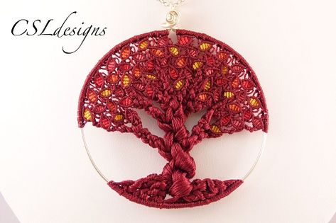 Micromacrame Tutorial, Macrame Tree Of Life, Macrame Tree, Pola Macrame, Tutorial Macramé, Macrame Colar, Tree Of Life Jewelry, Macrame Knot, Micro Macramé