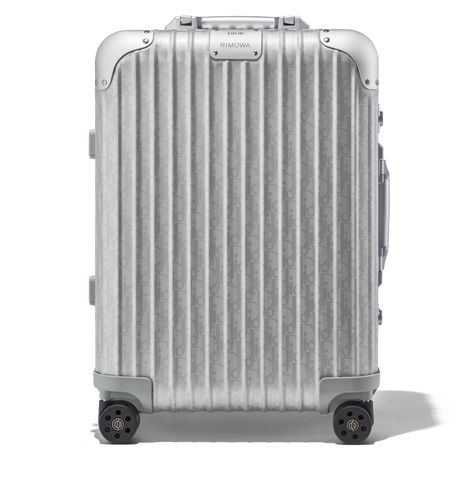 DIOR and RIMOWA Cabin Suitcase in Silver | RIMOWA Rimowa Carry On, Rimowa Cabin, Olympic Airlines, Rimowa Luggage, Christian Dior Homme, Air Transat, Cebu Pacific, Air China, Cabin Suitcase