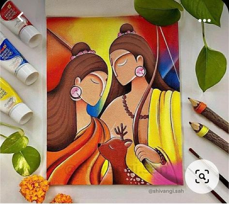 Modern Indian Art, Canvas Painting Ideas For Beginners, Modern Art Canvas Painting, Painting Ideas For Beginners, Beautiful Art Paintings, Canvas For Beginners, Canvas Painting Ideas, Abstract Art Painting Diy, Canvas Painting Designs