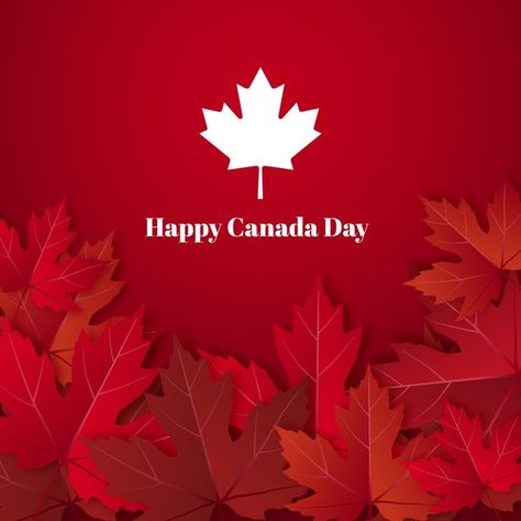 Happy canada day with maple leaf | Premium Vector #Freepik #vector #design Canada Day Images, All About Canada, Leaf Symbol, Canadian Things, Balloon Background, Canada Photography, Happy Canada Day, Pinterest Party, Ebook Template