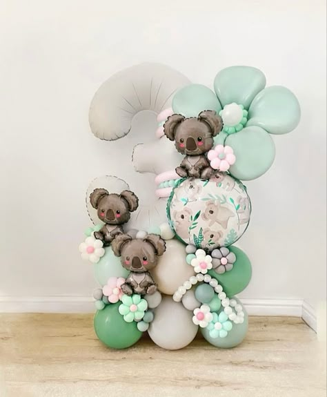 Koala Balloon, Balloon Flower Decorations, Balloon Bouquet Delivery, Baby Shower Girl Diy, Balloon Bouquet Diy, Happy Balloons, Newton Abbot, Balloon Artist, Baby Shower Deco