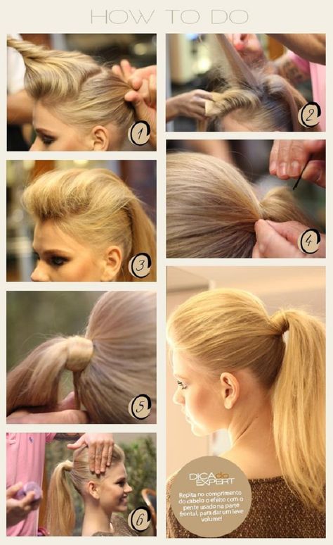 A cute way to wear a ponytail! By teasing your hair a little and a lot of hairspray, you can turn your bad hair day into a BEAUTIFUL MESS! Ponytail Hairstyles Tutorial, Ponytail Tutorial, High Ponytail Hairstyles, Ponytail Hairstyles Easy, Ponytail Hairstyle, Cute Ponytails, A Ponytail, Hairstyle Tutorial, Popular Haircuts