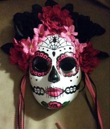 Day Of The Dead Masks, Sugar Skull Mask, Day Of The Dead Mask, Den Mrtvých, Paper Mache Mask, Ceramic Mask, Day Of The Dead Art, Sugar Skull Makeup, Venetian Masks