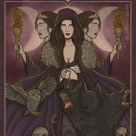 Johanna Polle • Ritual Art (@johannapolle) • Fotos e vídeos do Instagram Hekate Pictures, Hekate Goddess Pictures, Goddess Joanna, Hekate Animals, Hecate Goddess Illustration, Johanna Polle, Goddess Hekate, Pagan Art, Divination Tools