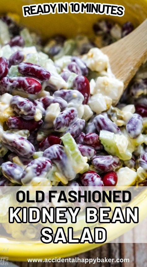 Kidney Bean Salad, Cold Side Dishes, Loose Meat Sandwiches, Cold Side, Kidney Bean, Bean Salad Recipes, Cold Salad, Salad Side Dishes, Bean Salad