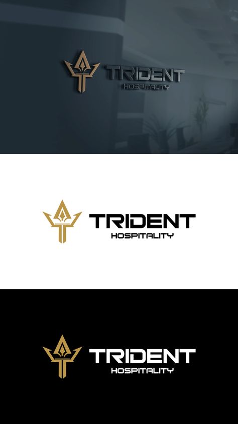 Elegant, Masculine, Hospitality Logo Design for We can try to saying Trident Hospitality. But we might not except words by fatiyadesign | Design #18252039 Hospitality Logo Design, Hospitality Logo, Trident Logo, Words Design, Word Design, Design Logo, Logo Design, House Design, Canning