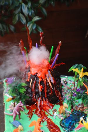 Awesome... The Amazing Erupting Volcano Cake Recipe ~ Says: If you’ve got a child with a birthday or a grownup friend with a wonderfully wacky streak, this is the ultimate party cake! Constructing this monster takes some time and planning, but the results are spectacular. Don’t get too hung up on perfection–lumps and crumbles just make the volcano that much more lifelike. Erupting Volcano Cake, Lunch Images, Dinosaur Food, Volcano Cake, Erupting Volcano, Dirt Cake, Candy Egg, Mini Pretzels, Perfect Lunch