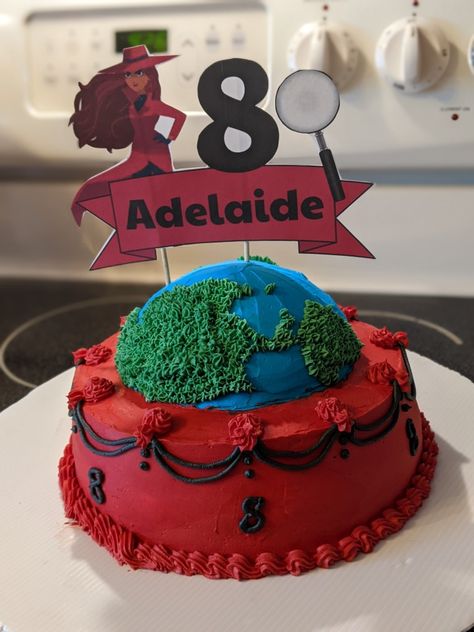 Carmen Sandiego Cake Ideas, Carmen Sandiego Birthday Party, Carmen San Diego Birthday Party, Where In The World Is Carmen Sandiego Classroom, Where On Earth Is Carmen Sandiego, Gluten Free Birthday Cake, Carmen Sandiego, Free Birthday Stuff, San Diego