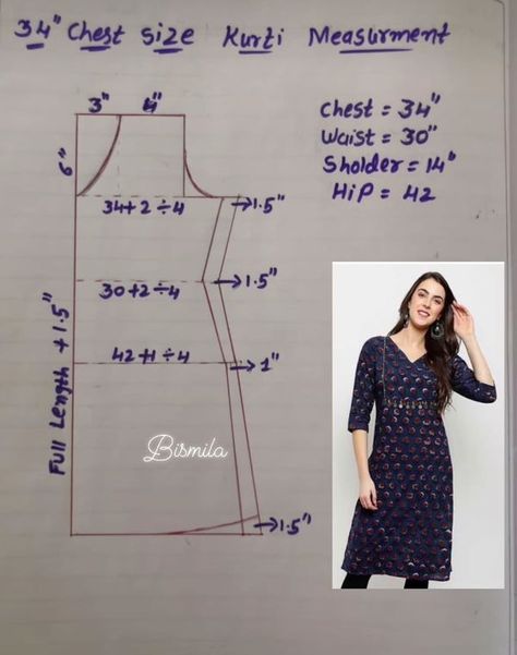 Kurti Measurement Chart, V Neck Kurti Design, Dress Drafting, Exclusive Blouse Designs, Shiva Tandav, Dress Designs For Stitching, Tailoring Classes, Sewing Measurements, Easy Dress Sewing Patterns