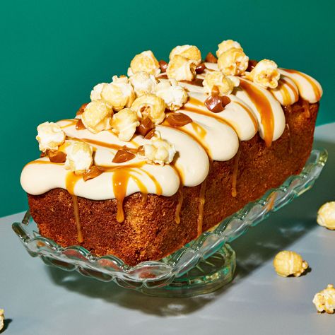 Angel Delight Butterscotch and Banana Loaf Cake Recipe | Recipes from Ocado Banana Loaf Cake, Tea Breads, Toffee Popcorn, Angel Delight, Banana Loaf, Loaf Cake Recipes, Tea Bread, Magazine Recipes, Soft Caramel