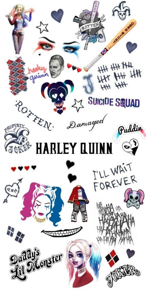 Small Harley Quinn Tattoo, Harley Quinn Inspired Tattoo, Harley Quinn Face Tattoo, Harly Quinn Tatoos, Harley Quinn Tattoo Ideas For Women, Harley Quinn Joker Tattoo, Suicidesquad Tattoos, Joker Harley Quinn Tattoo, Harley Quinn's Tattoos