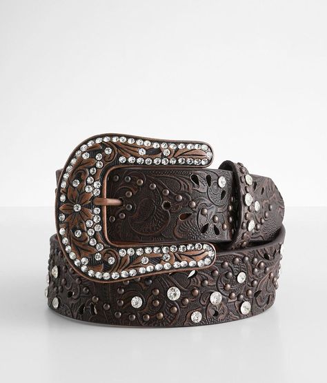 BKE Glitz Leather Western Belt - Women's Belts in Brown | Buckle Ariat Belts, Nice Belts, Nashville Style, Women's Belts, Belt Brown, Western Belt, Belt For Women, Beautiful Belts, Belt Length