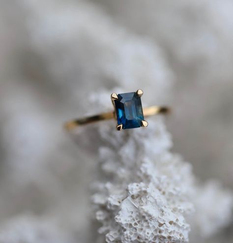 Sapphire Engagement Ring Best Gift Blue Promise Ring - Etsy Canada Rectangle Sapphire Engagement Ring, Engagement Rings Silver Sapphire, Blue Sapphire Gold Ring, Simple Sapphire Engagement Ring, Solitaire Sapphire Ring, Square Sapphire Ring, Simple Sapphire Ring, Blue Moissanite Engagement Ring, Dark Blue Engagement Ring