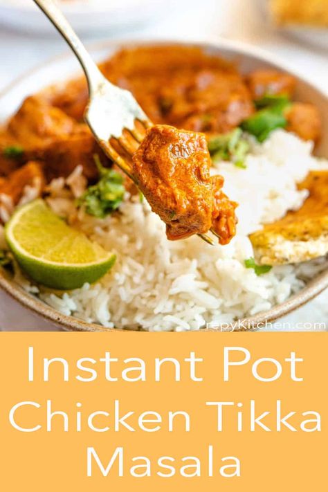 Super easy Instant Pot Chicken Tikka Masala made from scratch! This favorite Indian curry is so easy to make at home and thanks to the Instant Pot it's super speedy too! Serve with rice and naan for the ultimate Indian feast. #tikkamasala #Indianrecipes #curry Instant Pot Chicken Tikka Masala, Indian Feast, Chicken Tikka Masala Recipes, Tikka Masala Recipe, Preppy Kitchen, Chicken Masala, Chicken Tikka Masala, Indian Curry, Masala Recipe