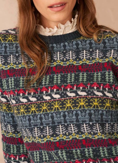 Cashmere Folk Fair Isle Jumper | Brora x Alexandra Tolstoy Alexandra Tolstoy, Fair Isle Jumper, Fair Isle Knitting, Knitwear Women, Fair Isle, The Magic, Crochet Top, Fairy Tales, Prada