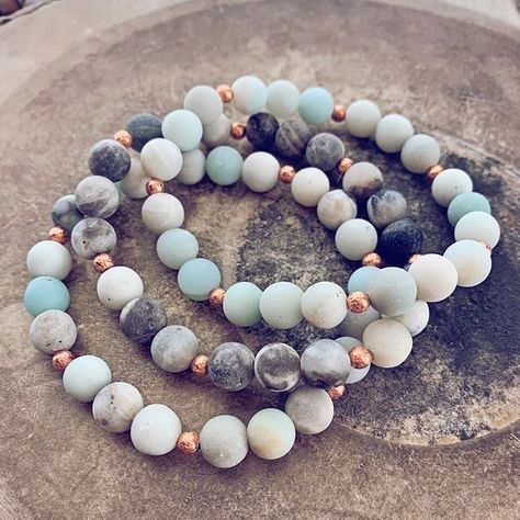 Stretch Beaded Bracelets Diy, Optimum Health, Quiet The Mind, Mala Beads Bracelet, Healing Stones Jewelry, Green Beaded Bracelets, Amazonite Bracelet, Stone Bracelets, Amazonite Stone