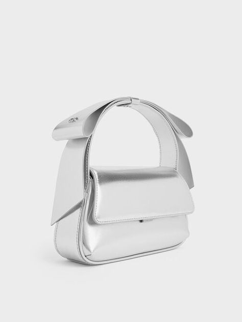 Women's Bags | Shop Exclusive Styles | CHARLES & KEITH PH Charles Keith Bags, Charles And Keith Bags, Charles And Keith, Silver Purse, Silver Handbag, Chic Crossbody Bag, Metal Purse, Hijab Outfits, Bow Bag