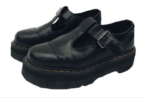 Doc Martens Png, Polyvore Shoes, Shoes Doc Martens, Doc Martens Black, Shoes Png, Pngs For Moodboards, Png Polyvore, Platform Mary Janes, Swaggy Outfits