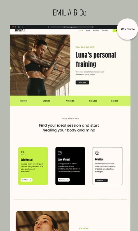 Personal Trainer website template Personal Trainer Website, Website Design Inspiration Layout, Online Web Design, Wix Templates, Fitness Business, Nutrition Guide, Personal Trainers, Web Template Design, Website Design Inspiration