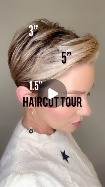 Melissa Smith - Over 40 Hair & Selfcare on Instagram: "Haircut day pixie 360 💇Details ⬇️ Most of the length removed came from the nape but I did shape up the top a bit. I filmed the haircut process to share later this week. Fringe 5” The rest of the top is 3” Nape clippered with guards 4-6 Sides are around 1.5” for whispyness It’s just a layered pixie with a longish fringe. Follow @hairmakesupbee for short hair-style, cut and color tips and tutorials! 🧑‍🏫 #haircutday #pixie360 #shorthairstylist #fernandinabeachfl #ameliaislandflorida" Over 40 Hair, Pixie 360, Melissa Smith, Layered Pixie, The Haircut, Color Tips, Short Hair Pixie Cuts, Hairdos For Short Hair, Short Hair Styles Pixie