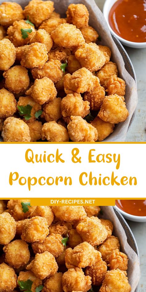 Prepare quick and easy Popcorn Chicken with this step-by-step recipe! Perfectly fried chicken bites with a golden, crispy coating. Easy Popcorn Chicken, Deep Fried Chicken Breast, Crispy Chicken Bites, Fried Chicken Bites, Easy Popcorn, Popcorn Chicken Recipe, Perfect Popcorn, Fried Chicken Breast, Small Chicken