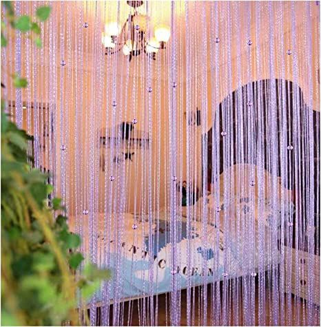 LIJINBO Decorative Door String Curtain Beads Wall Panel Fringe Window Room Divider Blind for Wedding Coffee House Restaurant Parts Crystal Tassel Screen (Color : Purple, Size : 85x160cm) Room Divider Blinds, Beaded Door Curtains, Curtains Door, Bead Curtain, Door Beads, String Curtains, Coffee Wedding, Tassel Curtains, Panel Room Divider