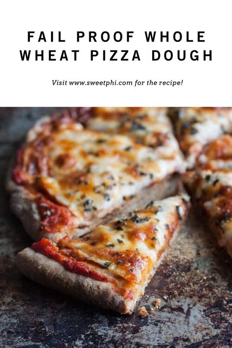 This fail proof whole wheat pizza dough recipe is a healthy whole wheat pizza crust ready in no time and is a 5 ingredient recipe! Find this pizza recipe on the blog! Easy Whole Wheat Pizza Dough, Whole Wheat Pizza Dough Recipe, Whole Wheat Pizza Crust, Wheat Pizza Crust, Wheat Pizza Dough Recipe, Fruit Pizza Cookies, Whole Wheat Pizza Dough, Healthy Pizza Crust, Golo Recipes