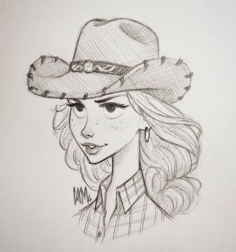 My cowgirl sketch from lunch. #sketch #doodle #art #drawing #illustration #cowgirl #western #cameronmarkart Stylized Character Drawing, Artist Illustration Character Design, Western Cartoon Art Style, Cowgirl Drawing Reference, Cowgirl Hat Drawing, Cowgirl Character Design, Cowgirl Sketch, Western Art Drawings, Cowgirl Cartoon