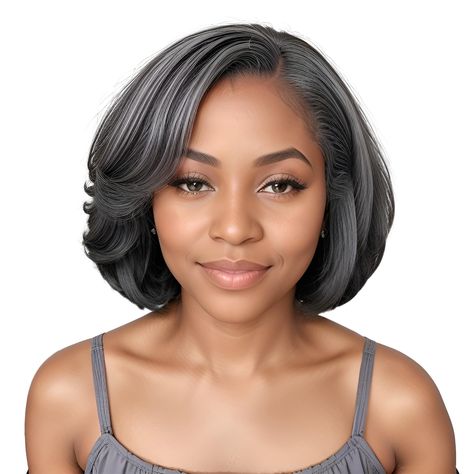 PRICES MAY VARY. 【Grey Glueless Bob Wigs Material】This salt and pepper wigs for black women are made from 100% unprocessed virgin human hair in its natural color, this wig is healthy, strong, and takes colors well, with minimal shedding. Expertly crafted with a pre-plucked hairline and pre-bleached knots. 150% density provides a thick, full look pre plucked pre cut glueless wig 【Salt and Pepper Glueless Bob Wig】Salt and pepper short bob gray human hair wig can be Put On Within 30 Seconds without Salt And Pepper Wigs For Black Women, Human Hair Wigs For Black Women, Wigs For Older Women, Salt And Pepper Wigs, Grey Bob Hairstyles, Hair Items, Glueless Lace Front Wigs, Salt And Pepper Hair, Grey Wig