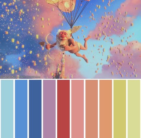 Tangled Color Palette, Tangled Quince, Tangled Painting, Movie Color Palette, Disney Colors, Pastel Colour Palette, Colour Inspiration, Color Pallets, Animation Film