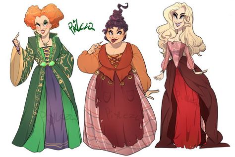 Cartoon Sanderson Sisters, Winifred Sanderson Drawing, The Sanderson Sisters Drawing, Hocus Pocus Witches Drawing, Sarah Sanderson Drawing, Hocus Pocus Cartoon Art, Hocus Pocus Drawing Ideas, Sanderson Sisters Drawing, Hocus Pocus Cartoon