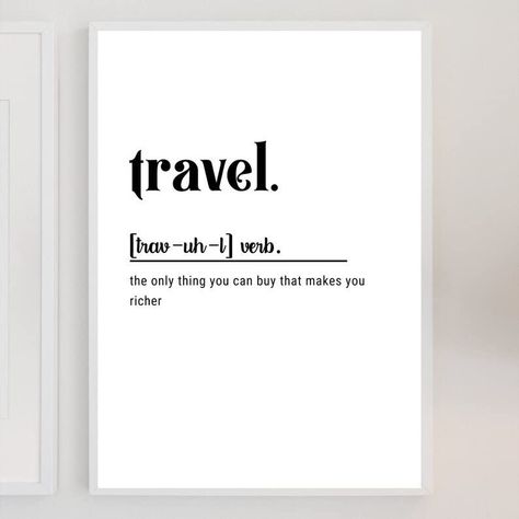 Limited offer! This awesome Classydesigns Travel Print | Travel Gifts | Bestie Gift | Travel Birthday Gift | Travel Definition For Her | Digital Prints for £4.99.. Travel Definition, French Classroom Decor, Glitter Sensory Bottles, Calm Down Bottle, Definition Wall Art, Travel Birthday, Style Definition, Bestie Gifts, Art Prints Quotes