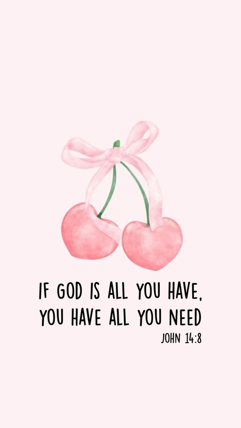 cherry wallpaper | christian wallpaper | pink wallpaper | God is all you need | Christian Wallpaper Pink, Cute Christian Wallpaper, Bible Verses For Girls, Cherry Wallpaper, Bible Quotes Background, Wallpaper Christian, Wallpaper God, Wallpaper Bible, Motivational Bible Verses