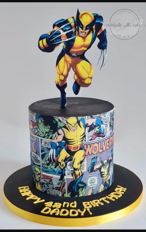 Wolverine Cake Ideas, Wolverine Cake, Deadpool Art, Cake Designs Images, Topper Cake, Mini Cake, Article Design, Boys Birthday, Mini Cakes