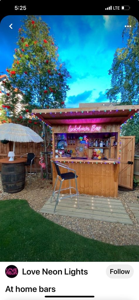 Backyard Tiki Bar, Tiki Bars Backyard, Tiki Patio, Outdoor Tiki Bar, Metal Canopy, Hula Girl, Backyard Inspo, Tiki Bar, My Dream Home