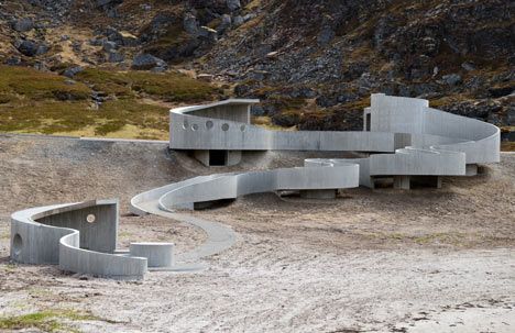 Havøysund Tourist Route by Reiulf Ramstad Architects Curved Walls, Louise Bourgeois, Concrete Structure, Architecture Project, Painting Supplies, Public Space, Garden Bridge, Land Scape, Landscape Architecture