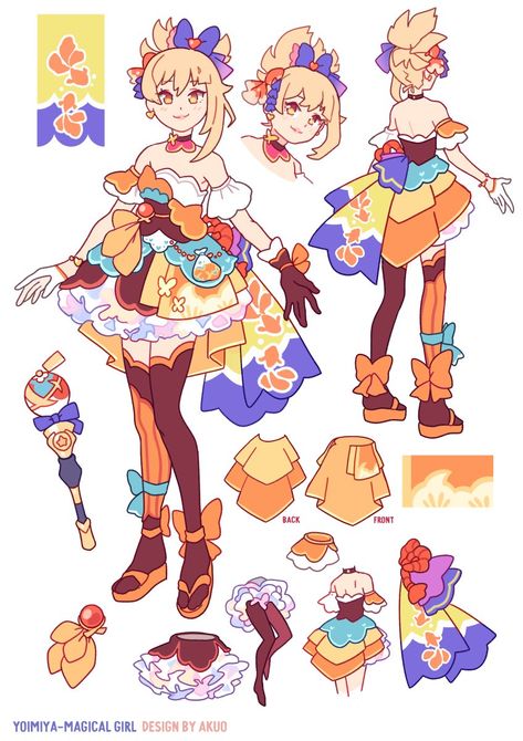 Magical Girl Ideas, Magical Girl Drawing, Magical Character Design, Magical Girl Character Design, Magical Girl Design, Magical Girl Oc, Magical Characters, Magical Girl Outfit, Magical Girl Aesthetic