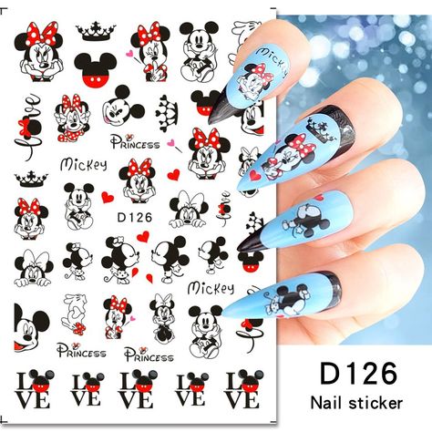 Disney Nail Art, Memories Anime, Disney Princess Nails, Stickers Disney, Art Supplies Gift, Mickey Mouse Nails, Mickey Nails, Disney Princess Anime, Princesas Disney Anime