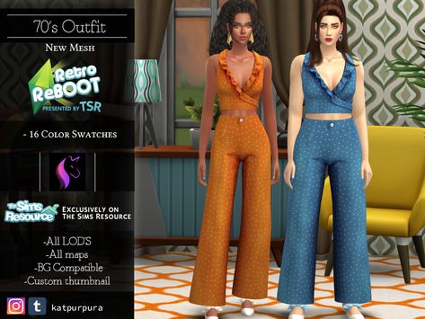 Sims 4 70s Clothes, Sims 4 Cc 70s Clothes, Sims 4 70s Cc, Sims 4 Decades Challenge, 4 Princess, Pelo Sims, Free Sims 4, 70s Outfits, Sims 4 Downloads