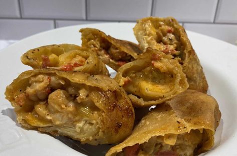 Crawfish Egg Rolls, Recipes Using Egg Roll Wrappers, Egg Roll Recipe, Rolls Recipe Easy, Sausage Gumbo, Egg Roll Wrappers, Egg Roll Recipes, Stewed Tomatoes, Roll Recipe