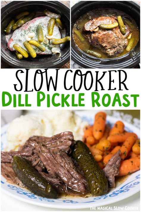 Dill Pot Roast, Mississippi Pot Roast With Pickles, Dill Pickle Beef Roast, Dill Pickle Pot Roast Crockpot, Dill Pickle Roast, Pot Roast Sides, Dill Pickle Pot Roast, Pickle Roast, Pickle Pot Roast