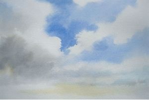 Watercolor Clouds, Watercolor Sky, Watercolor Landscapes, Watercolor Lessons, Watercolour Inspiration, Watercolor Tutorials, 수채화 그림, Cloudy Sky, Cloud Painting