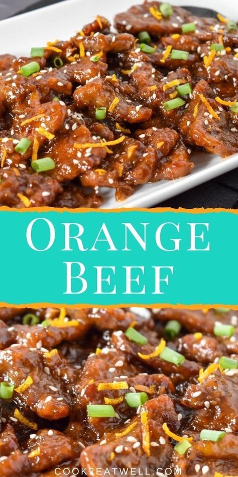 Orange Beef Recipe, Sliced Beef Recipes, Orange Beef, Wok Recipes, Asian Beef, Chinese Cooking Recipes, Easy Chinese Recipes, Orange Sauce, Beef Recipe