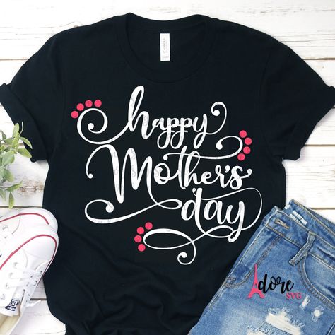 Mothers Day Tshirt Ideas, Tshirt Sayings, Handmade Small Business, Tshirt Svg, Mothers Day Svg, Mothers Day T Shirts, Mom Day, Svg Silhouette, Mugs Stickers