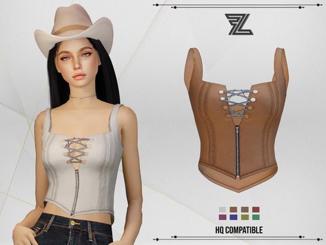 Ts4 Corset Cc, The Sims 4 Cowgirl Cc, Cowboy Sims 4 Cc Clothes, Ts4 Western Cc, Sims 4 Cowgirl Hat, Sims4 Country Cc, Sims 4 Cc Cowgirl Clothes, Sims 4 Farm Clothes, Corset Sims 4 Cc