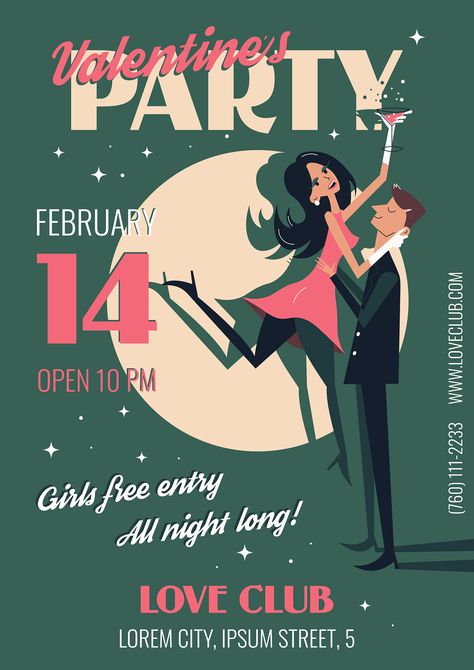 Couple Event, Valentine's Day Party, Dance Poster, Party Poster, Valentines Party, Poster Retro, Insta Stories, Event Poster, Valentines Day Party