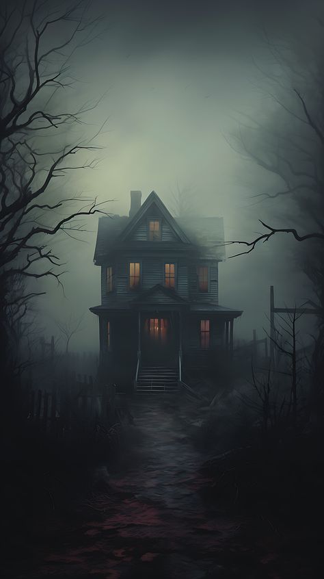 Scary House Aesthetic, Ghost Wallpaper Scary, Witch House Drawing, House Phone Wallpaper, Haunted House Wallpaper, Haunted House Pictures, Nursing Home Crafts, House Phone, Halloween Houses