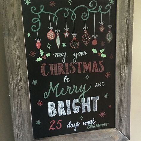 Christmas countdown chalkboard Christmas Chalk Art, Merry Christmas Chalkboard, Christmas Countdown Chalkboard, Winter Chalkboard, Christmas Chalk, Chalkboard Art Quotes, Chalkboard Christmas, Season Art, Count Down To Christmas